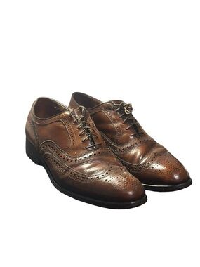 Allen Edmonds McAllister Men's Wingtip Oxford Dress Shoes Brown Leather Size 9